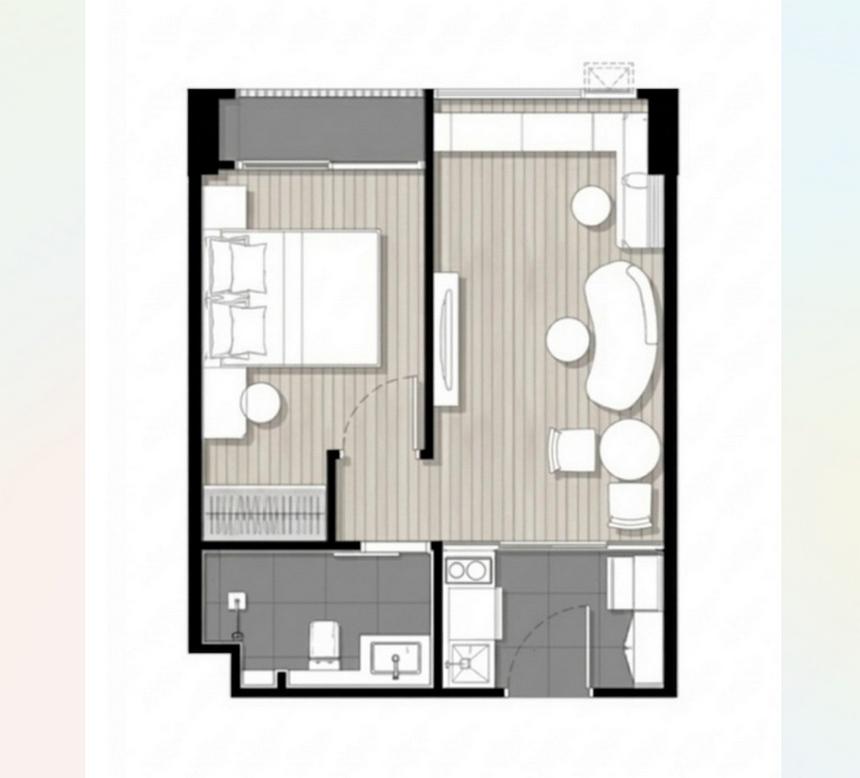รูป Call : 096-559-2695 ขายถูกกว่าวันเปิดโครงการ เหลือแค่ 3.98 ลบ. Condo So Origin Siriraj ห้อง Simplex 35.33 ตรม ชั้น15 ทิศตะวันออก Rare Item Room - รูปที่ 3/13