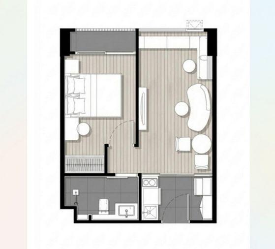รูป Call : 096-559-2695 ขายดาวน์ราคาเปิดตัว 3 ปีที่แล้ว Brand New Condo So Origin Siriraj ห้อง Simplex 35.33 ตรม 1 นอน ชั้น15 ทิศตะวันออก Rare Item Room - รูปที่ 2/13