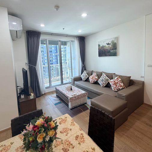 picture 2 bedrooms Condo for rent at Rhythm Sukhumvit 50 near BTS On Nut, high-floor corner unit with river view (Rt-01) - 1/12