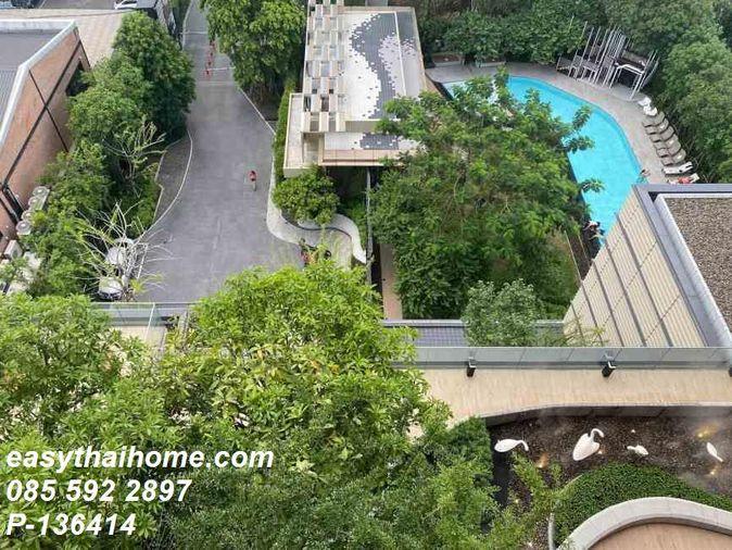 รูป P-136414 ยูนิตสุดพรีเมียม The BASE Garden Rama 9 วิวสระว่ายน้ำ เฟอร์เครื่องใช้ไฟฟ้าครบ ใกล้ทางด่วนศรีนครินทร์ Line: @easythaihome 085-592-2897 - รูปที่ 7/10