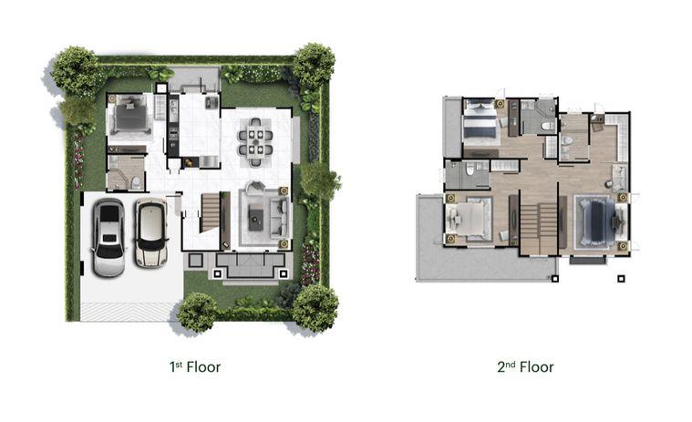 รูป บ้าน เศรษฐสิริ ดอนเมือง บ้านสไตล์จอร์เจียน ตรงข้ามสนามบินดอนเมือง ใกล้โรงเรียนนานาชาติฮาร์โรว์เพียง 5 นาที  ราคา 12.99- 40 ล้าน - รูปที่ 2/11