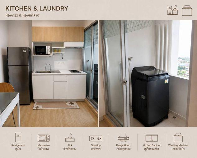 รูป ให้เช่าคอนโด Parkland Srinakarin Lakeside ห้อง 1 Bedroom พร้อมเข้าอยู เดินทางสะดวก บรรยากาศร่มรื่นน่าอยู่สุดๆ  ทำเลดี ศรีนครินทร์ - ใกล้ MRT ศรีลาซาล  - รูปที่ 3/5