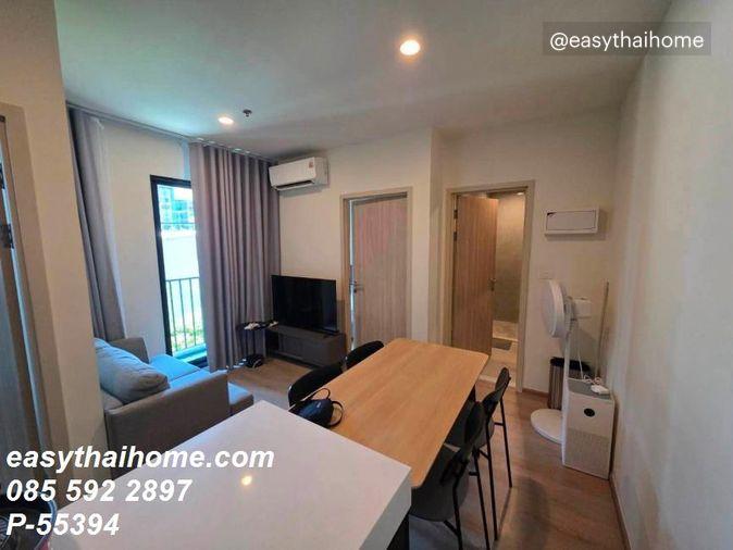 รูป P-55394 ห้องสวยตรงปก แต่งครบพร้อมย้ายเข้า Nue District R9 Rama 9 2 นอน 35 ตร.ม. ชั้น 2 ตึกหน้า ใกล้ MRT พระราม 9 Line ID: @easythaihome 085-592-2897 - รูปที่ 6/7