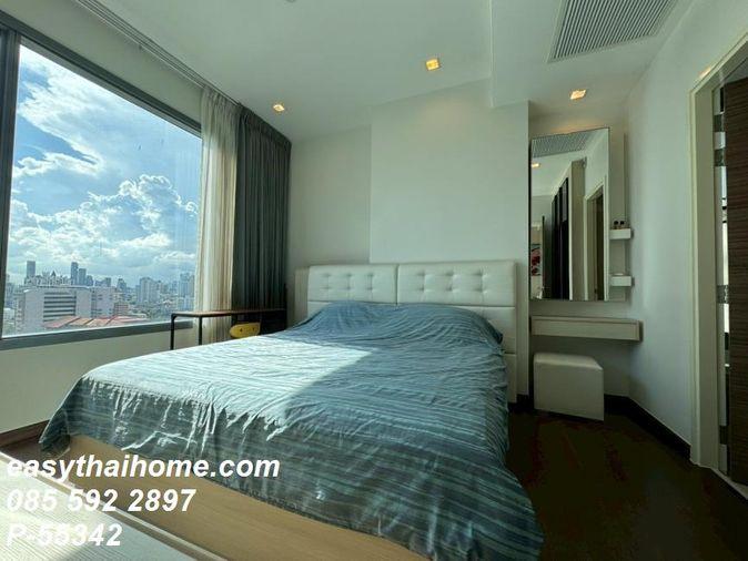 รูป P-55342 ลากกระเป๋าเข้าอยู่ได้ทันที 2 ห้องนอนที่ Q Asoke ชั้น 20 วิวเมือง ติด MRT เพชรบุรี Line ID: @easythaihome 085-592-2897 - รูปที่ 7/11