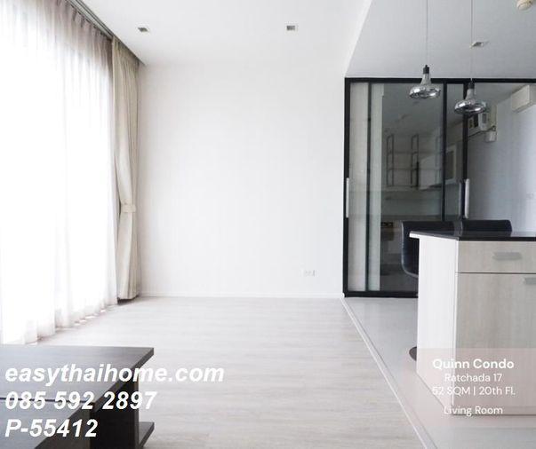 รูป P-55412 ห้องสวย สภาพใหม่ Clean & Cozy Quinn Condo Ratchada 52 ตร.ม. 1bed + ห้องทำงาน ใกล้ MRT สุทธิสาร Line ID: @easythaihome 085-592-2897 - รูปที่ 5/15