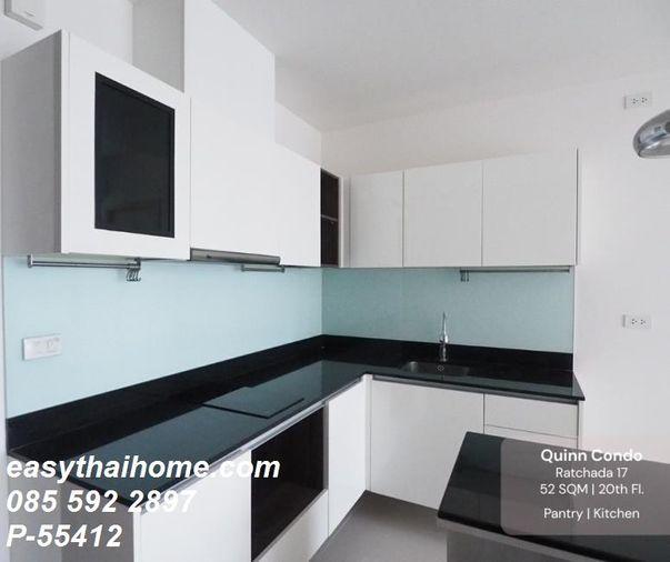 รูป P-55412 ห้องสวย สภาพใหม่ Clean & Cozy Quinn Condo Ratchada 52 ตร.ม. 1bed + ห้องทำงาน ใกล้ MRT สุทธิสาร Line ID: @easythaihome 085-592-2897 - รูปที่ 6/15