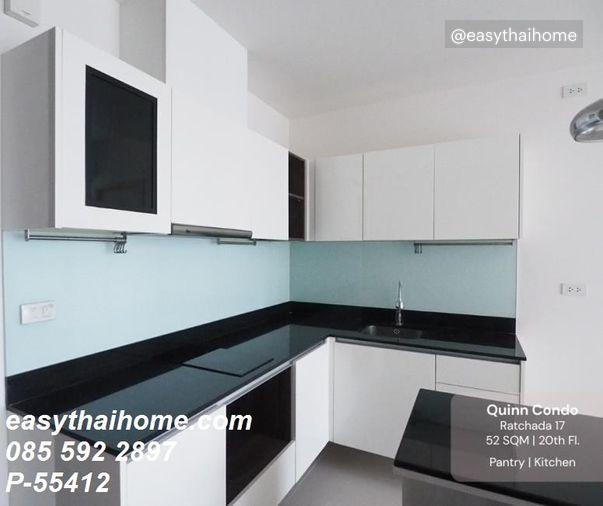 รูป P-55412 ห้องสวย สภาพใหม่ Clean & Cozy Quinn Condo Ratchada 52 ตร.ม. 1bed + ห้องทำงาน ใกล้ MRT สุทธิสาร Line ID: @easythaihome 085-592-2897 - รูปที่ 6/15
