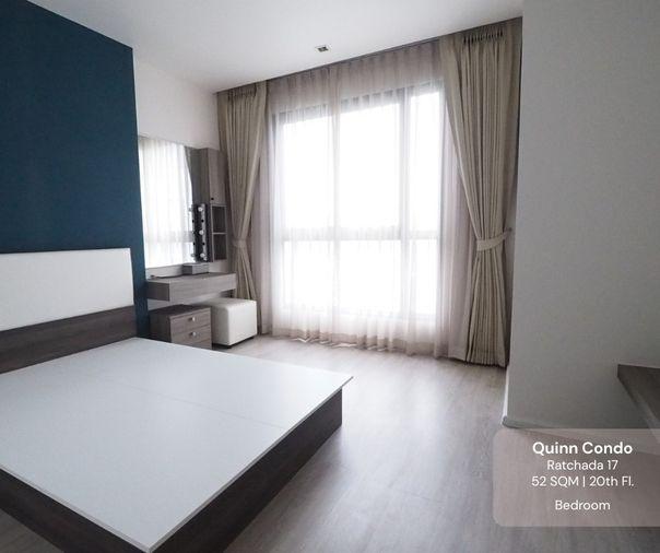 รูป P-55412 ห้องสวย สภาพใหม่ Clean & Cozy Quinn Condo Ratchada 52 ตร.ม. 1bed + ห้องทำงาน ใกล้ MRT สุทธิสาร Line ID: @easythaihome 085-592-2897 - รูปที่ 1/15