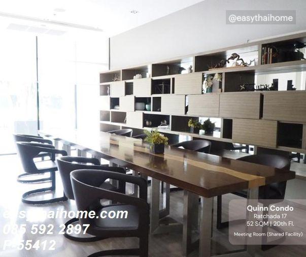 รูป P-55412 ห้องสวย สภาพใหม่ Clean & Cozy Quinn Condo Ratchada 52 ตร.ม. 1bed + ห้องทำงาน ใกล้ MRT สุทธิสาร Line ID: @easythaihome 085-592-2897 - รูปที่ 2/15