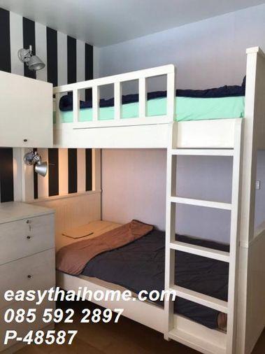 รูป P-48587 Hive Sathorn 2 นอน 2 น้ำ (เตียงใหญ่+ห้องเล็กเตียงสองชั้น Bunk Bed) 70 ตร.ม. ชั้น 17 วิวเมือง รวมส่วนกลาง Line ID: @easythaihome 085-592-2897 - รูปที่ 3/10