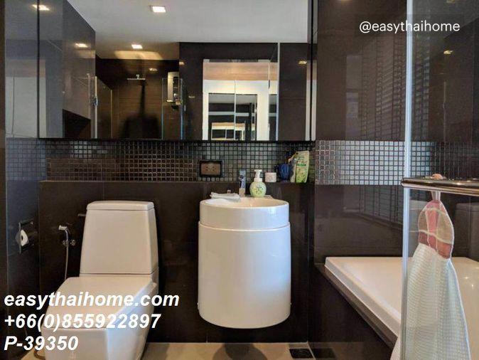 รูป P-39350 เช่าห้องสวย มีอ่างอาบน้ำ + เครื่องใช้ไฟฟ้าจัดเต็ม ริทึ่ม สาทร ชั้น 25 ขนาด 66 ตรม. ใกล้ BTS สุรศักดิ์ Line ID: @easythaihome 085-592-2897 - รูปที่ 4/10