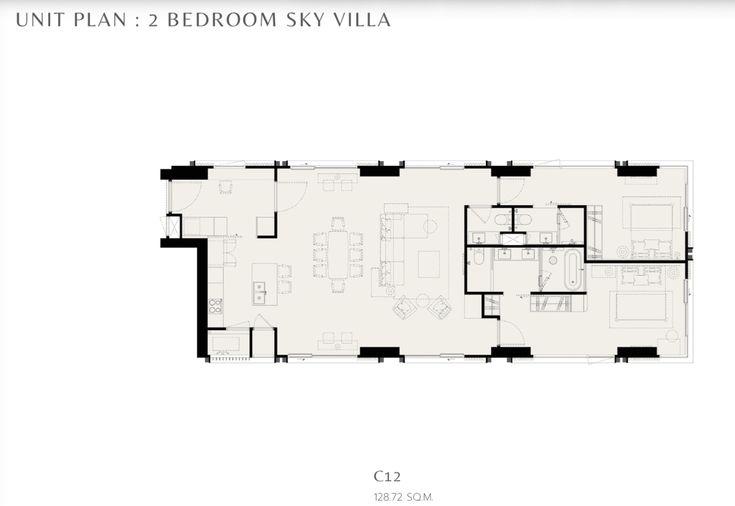 รูป Sky Villa Layout 2ห้องนอน 128sqm Romm convent ให้เช่าคอนโดใหม่ที่สุดในสีลม Nexspace Realty - รูปที่ 12/19