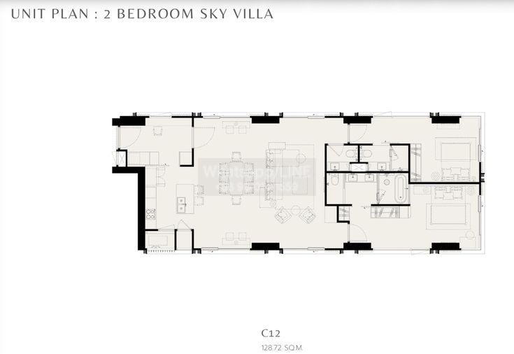 รูป Sky Villa Layout 2ห้องนอน 128sqm Romm convent ให้เช่าคอนโดใหม่ที่สุดในสีลม Nexspace Realty - รูปที่ 12/19