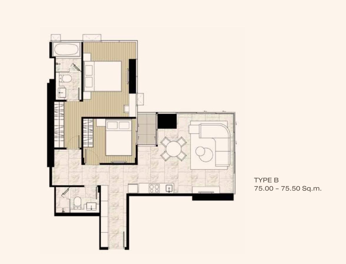 รูป Ashton Silom 2ห้องนอน แต่งครบ ใจกลางสีลม ราคาโครงการ  - รูปที่ 2/2