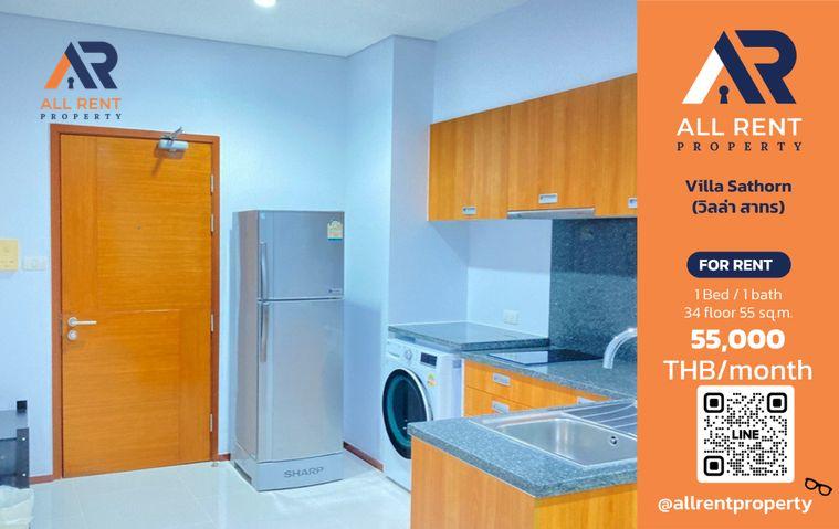 รูป 🔥 Villa Sathorn ห้องใหญ่ 1 ห้องนอน ชั้น 34 ติด BTS กรุงธนบุรี เพียง 22,000 บาท/เดือน พร้อมเข้าอยู่! 🏙️🚆 - รูปที่ 1/6