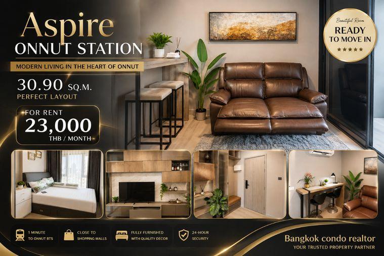 picture 🚆 Aspire Onnut Station Condo for Rent | Walk to BTS On Nut | Ready to Move In | Ref. A12212 | Line: @rent2022 - 1/8