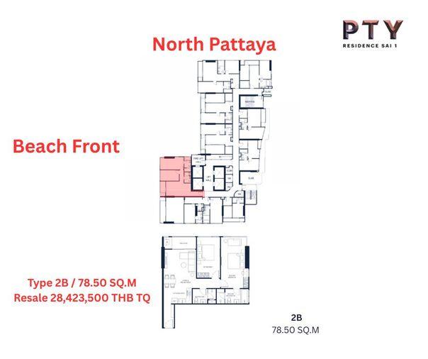 รูป ขายคอนโดหรู PTY Residence Sai 1 – พัทยาสาย 1 ติดทะเล - รูปที่ 1/16