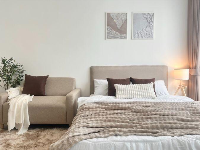 รูป 🛋️💗 ห้องสไตล์มินิมอล เฟอร์นิเจอร์และเครื่องใช้ไฟฟ้าครบ 💗🛋️The Rich Rama 9 - Srinakarin ID LINE: @471ovhib 📲 - รูปที่ 1/11