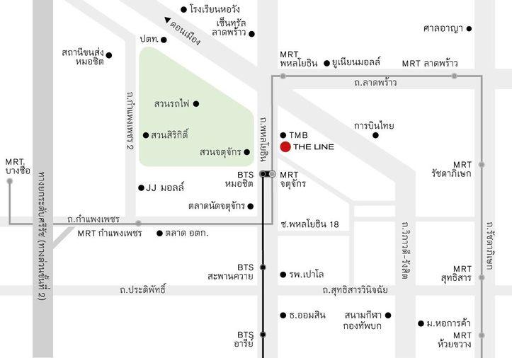 รูป The Line Jatujak-Mochit ไฮไลท์วิวสวนจตุจักรชั้นสูง Unblocked View กว้างสุดสายตา กระจกหน้ากว้างจรดเพดาน ห้องนอนมีมุมโต๊ะทำงานติดหน้าต่างชมวิว - รูปที่ 17/18