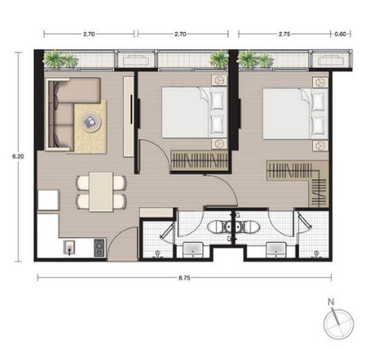 picture Call : 097-926-4469 Condo Noble BE19 Size 2 Beds 2 Baths 19 floor, with private garden, Fully furnished - 10/14
