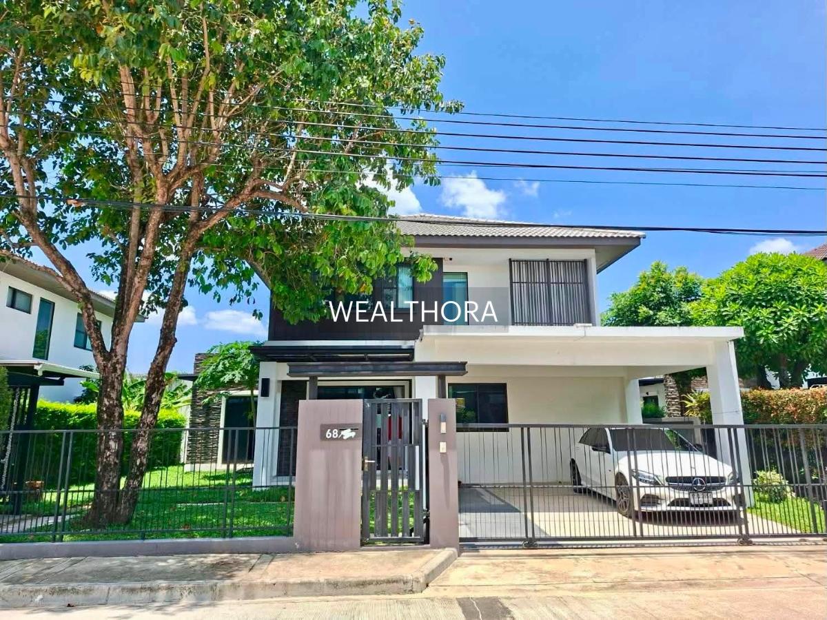 รูป บ้านเดี่ยวติดเมกะบางนา 4ห้องนอนถูกที่สุดในซอยบางแก้ว บ้านพร้อมเข้าอยู่ สไตล์cozy luxury สนามหญ้ากว้าง ไม้ใหญ่ร่มรื่น - รูปที่ 1/13