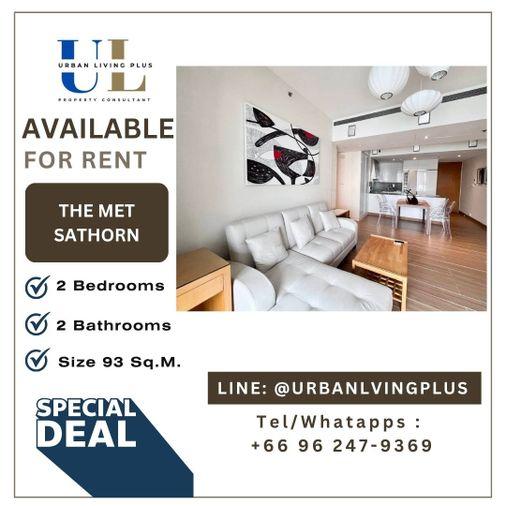 รูป ( UL2608101 ) ✨Tel/Line 096-2479369✨ ให้เช่า คอนโด เดอะเม็ท สาทร 2 ห้องนอน 2 ห้องน้ำ ขนาด 93 ตร.ม. วิวด้านหลัง ห้องหายาก ราคาดีที่สุด✨ - รูปที่ 1/11