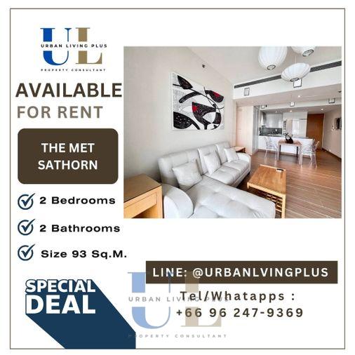 รูป ( UL2608101 ) ✨Tel/Line 096-2479369✨ ให้เช่า คอนโด เดอะเม็ท สาทร 2 ห้องนอน 2 ห้องน้ำ ขนาด 93 ตร.ม. วิวด้านหลัง ห้องหายาก ราคาดีที่สุด✨ - รูปที่ 1/11
