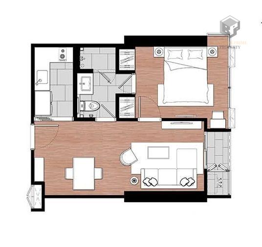 picture One9Five Asoke – Rama 9 | 🏙️ Pool view unit, high floor | Ready to move in - 13/16