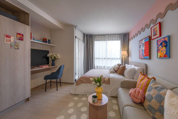 picture D condo air Lat Krabang 1 BR plus wide area, free transfer fee, with electrical appliances. - 8/10