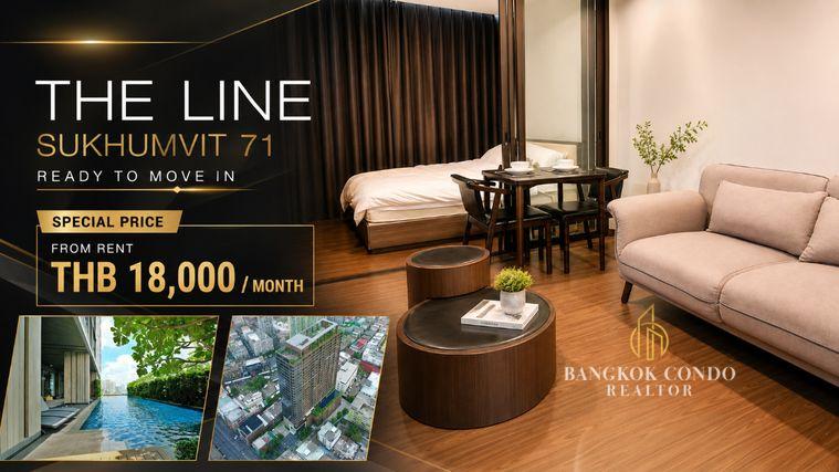 รูป 🍀 FULLY FURNISHED 💝 | พร้อมเข้าอยู่ทันที! 🏡 ให้เช่า THE LINE SUKHUMVIT 71 🔥 🚆 ใกล้ BTS พระโขนง 📌 Line: @rent2022 | Ref. A12572 - รูปที่ 1/8