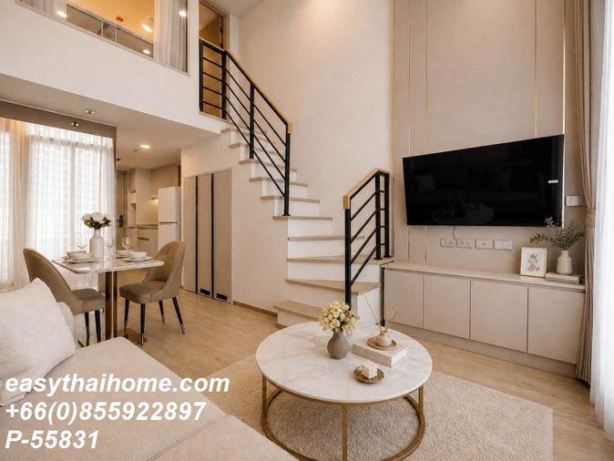 รูป P-55831 ให้เช่า  คัลเจอร์ จุฬา | Duplex | วิวเมือง | เฟอร์นิเจอร์ครบ | ชั้น 23 | พร้อมเข้าอยู่ 📞 Line ID: @easythaihome | 085-592-2897 - รูปที่ 3/4
