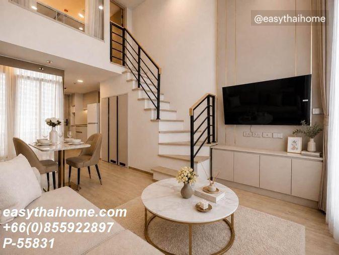 รูป P-55831 ให้เช่า คัลเจอร์ จุฬา | Duplex | วิวเมือง | เฟอร์นิเจอร์ครบ | ชั้น 23 | พร้อมเข้าอยู่ 📞 Line ID: @easythaihome | 085-592-2897 - รูปที่ 3/4
