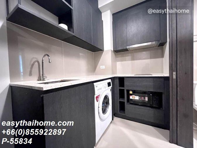 รูป P-55834 ให้เช่า เอ็กซ์ที ห้วยขวาง | วิวเมือง | เฟอร์นิเจอร์ครบ | ชั้น 12A อาคาร B | ใกล้ MRT | พร้อมเข้าอยู่📞 Line ID: @easythaihome | 085-592-2897 - รูปที่ 8/14