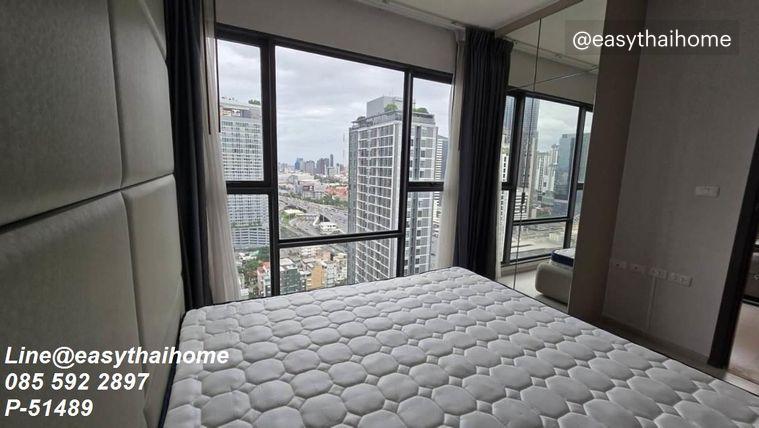 รูป P-51489 📍#คอนโด2ห้องนอนให้เช่า Rhythm Asoke ชั้น 27 (42 ตร.ม.) แต่งครบ วิวเมือง ย่านพระราม 9 Line ID: @easythaihome 085-592-2897 - รูปที่ 3/11
