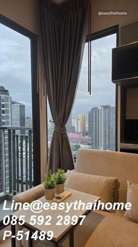 รูป P-51489 📍#คอนโด2ห้องนอนให้เช่า Rhythm Asoke ชั้น 27 (42 ตร.ม.) แต่งครบ วิวเมือง ย่านพระราม 9 Line ID: @easythaihome 085-592-2897 - รูปที่ 7/11