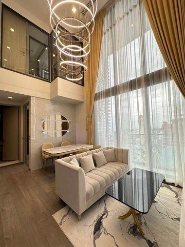 รูป The Address Siam-Ratchathewi ขาย ห้องDuplex ตกแต่งโทน Luxury ผนังลายหินอ่อน เฟอร์นิเจอร์เรียงรายพร้อมใช้งาน - รูปที่ 1/9