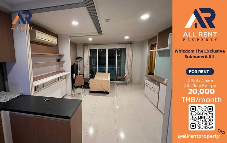 รูป 🔥 Whizdom The Exclusive Sukhumvit 64 ห้องใหญ่พร้อมอยู่! 2 Bedrooms 2 Bathrooms ขนาด 64 ตร.ม. ชั้น 2 | ทำเลสุขุมวิท–พระโขนง 🏙️✨ - รูปที่ 1/9