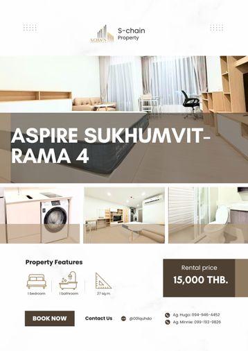 รูป 🌸🧸 For Rent 🎀 Aspire Sukhumvit-Rama 4 🎀 NO-009 - รูปที่ 1/16