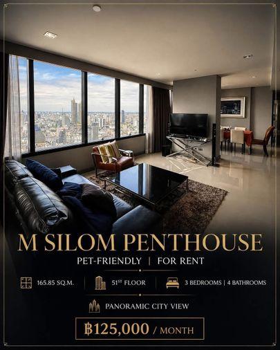 รูป RS7532 ให้เช่า คอนโด M SILOM PENTHOUSE Pet-Friendly Penthouse ใกล้ BTS ช่องนนทรี - รูปที่ 1/22