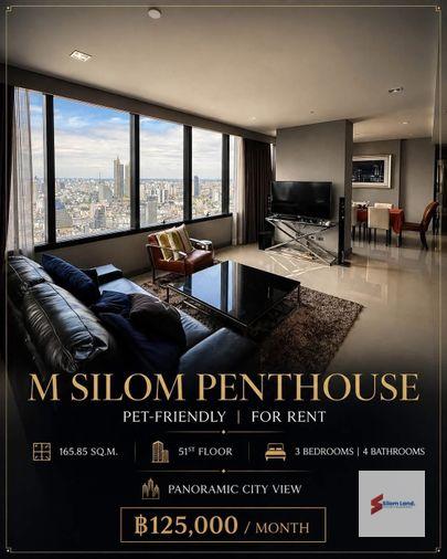 รูป RS7532 ให้เช่า คอนโด M SILOM PENTHOUSE Pet-Friendly Penthouse ใกล้ BTS ช่องนนทรี - รูปที่ 1/22