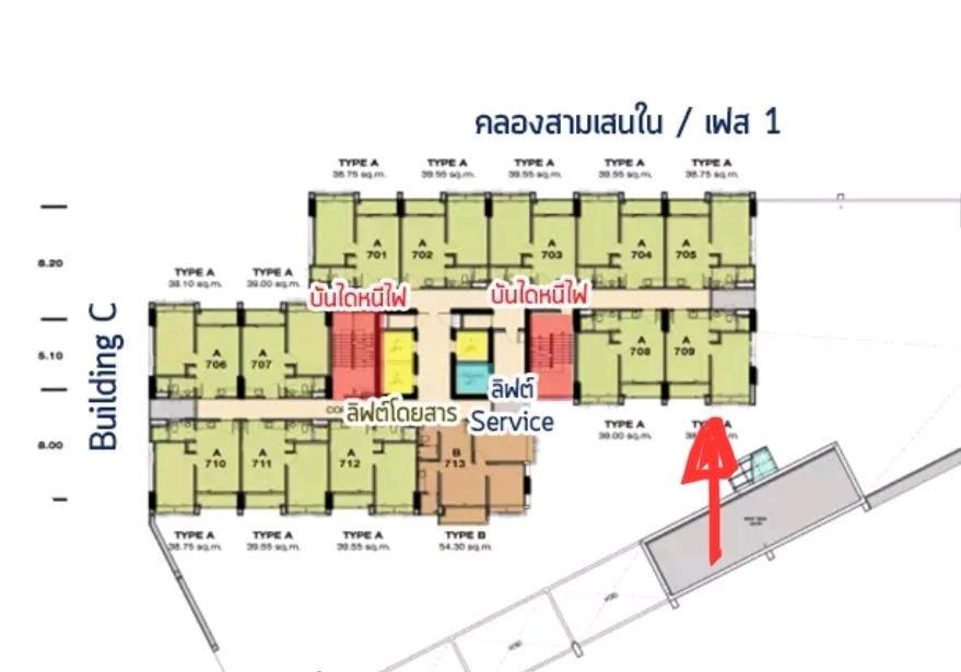 รูป ให้เช่า 🔥 T.C. Green 🔥 เฟอร์นิเจอร์ และ เครื่องใช้ไฟฟ้าครบ ใกล้ MRT พระราม 9 - รูปที่ 9/9