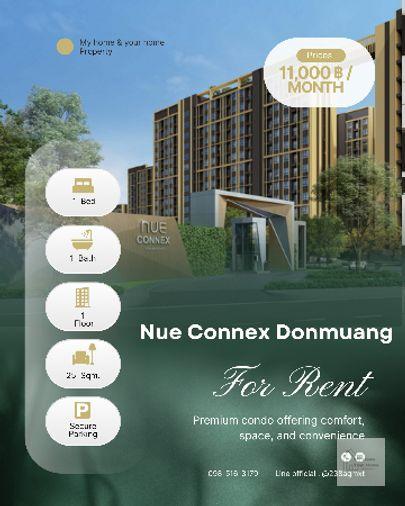 รูป 🏢For Rent Nue Connex Donmueng 1 bedroom 11,000/month 📌 - รูปที่ 1/7
