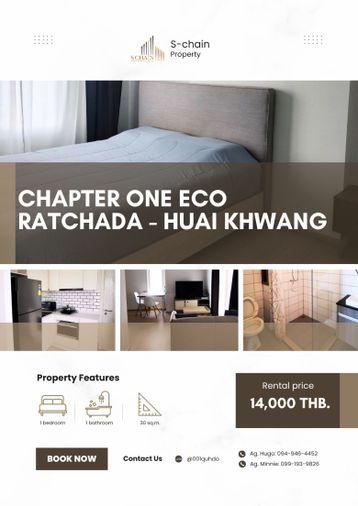 รูป 🪴✨ For Rent 🏙️ Chapter One ECO Ratchada-Huai Khwang ✨ NO-016 - รูปที่ 1/12
