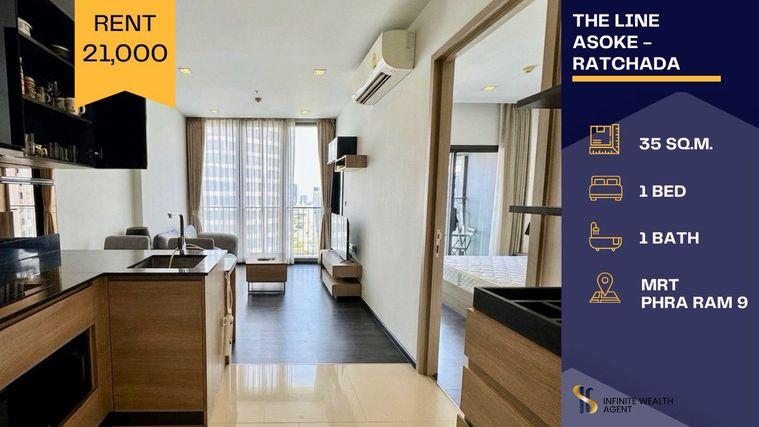 รูป ห้องราคาดี! | THE LINE Asoke-Ratchada 1นอน 35ตร.ม. ชั้นสูง วิวโล่ง ใกล้ MRTพระราม9 | 21,000฿ | ทักด่วน นัดชมห้องฟรี! 🌆✨ - รูปที่ 1/5