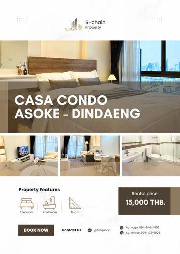 รูป 🧡🏙️ For Rent ✨ Casa Condo Asoke - Dindaeng ✨ NO-018 - รูปที่ 1/12