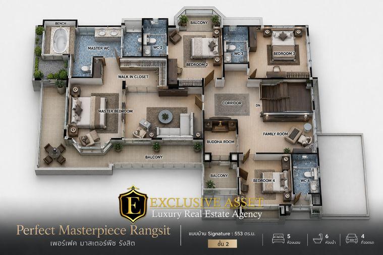 รูป ขาย Perfect Masterpiece Rangsit บ้านหรูติดทะเลสาบ แบบ Signature 553 ตร.ม. ที่ดิน 223 ตร.ว. พร้อมสระส่วนตัว - รูปที่ 67/77