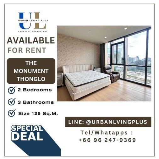 รูป ( UL2608261 ) ✨Tel/Line 096-2479369 !! ให้เช่า เดอะ โมนูเมนต์ ทองหล่อ✨Pet-Friendly, 2 ห้องนอน, 3 ห้องน้ำ, แต่งครบ, พร้อมเข้าอยู่, ราคาพิเศษ!!📣📣 - รูปที่ 1/13