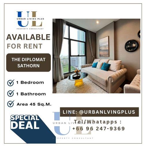 รูป ( UL2404422 ) ✨Tel/Line 096-2479369✨ให้เช่า เดอะ ดิโพลแมท สาทร , 1 ห้องนอน, 1 ห้องน้ำ, ขนาด 45 ตร.ม. ห้องสวย ราคาพิเศษ!! - รูปที่ 1/9