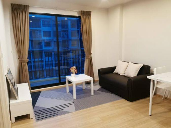 รูป 1 ห้องนอน | 1 ห้องน้ำ | BTS Mueang Thong Thani | 34.38 ตร.ม. | 12,000 บาท/เดือน | ชั้น 22 — BASE Chaengwattana กรุงเทพฯ - รูปที่ 1/5