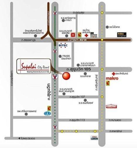 รูป 1 ห้องนอน | 1 ห้องน้ำ | BTS Bearing | 33 ตร.ม. | 11,500 บาท/เดือน | ชั้น 4 — Supalai City Resort กรุงเทพฯ - รูปที่ 8/9